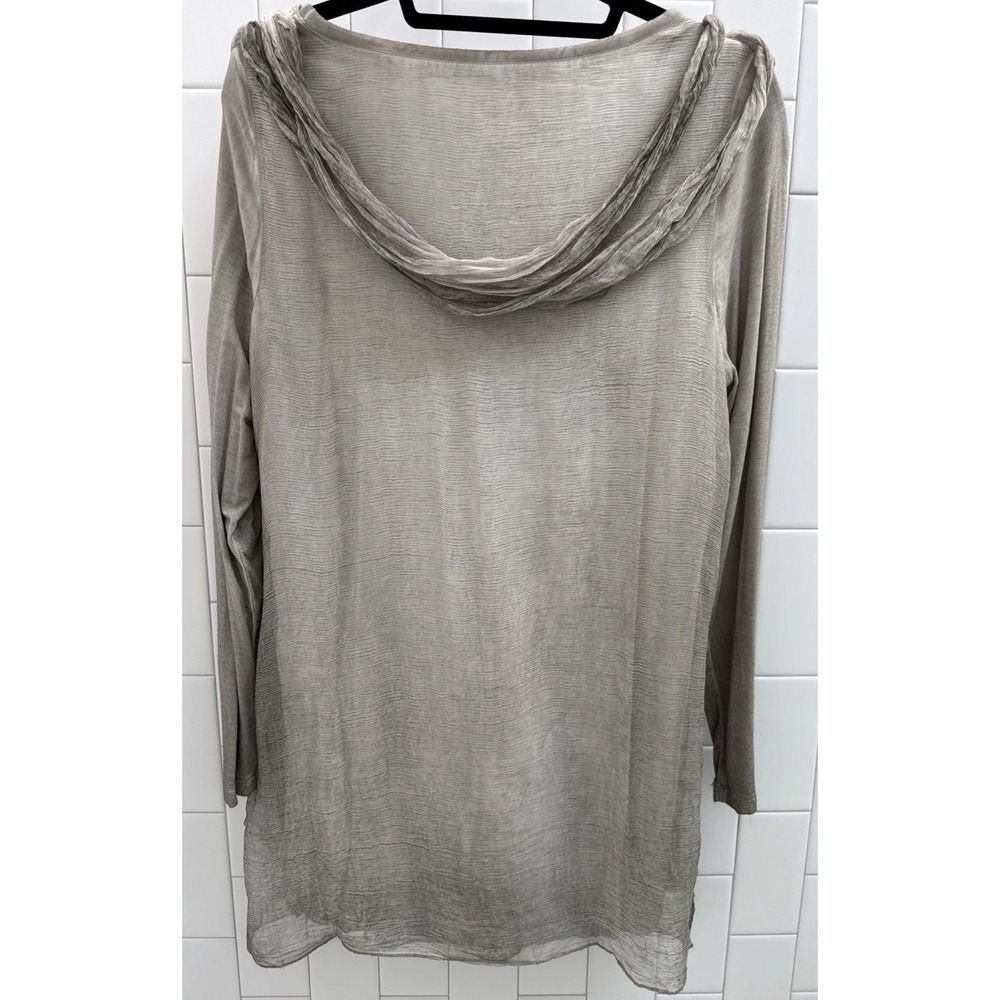 Soft Surrounding SILK Beaux Arts Tunic Sheer Embroidered Boho‎ Romantic Gray EUC - Picture 3 of 10